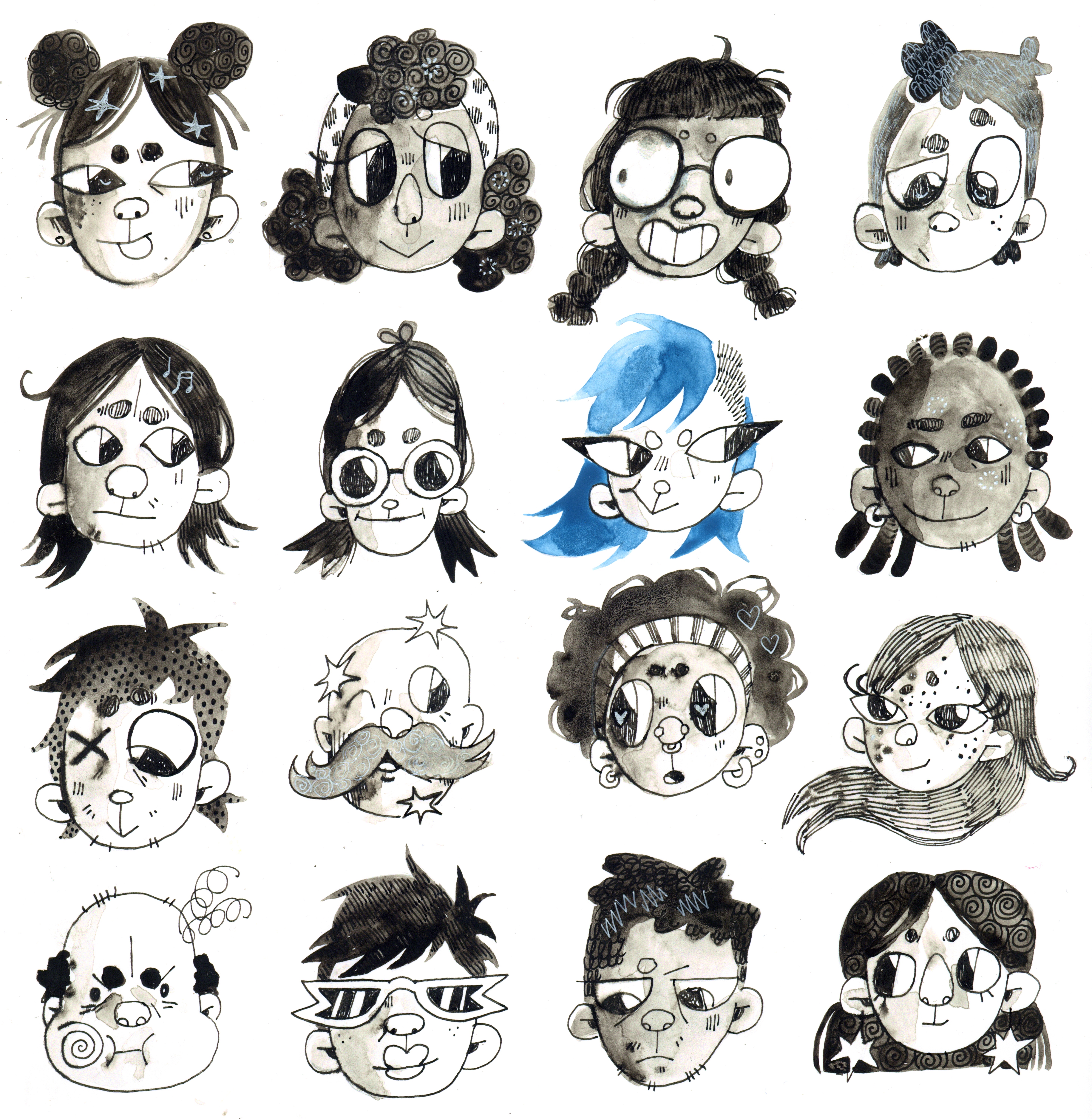 faces — illustration by Maya Babeanu